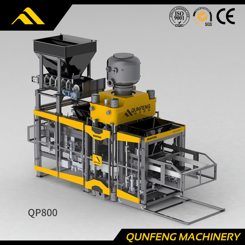 QP800 Vollautomatische Ziegelmaschine mit hydraulischer Presse